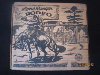 1952 COMPLETE LOUIS MARX LONE RANGER RODEO PLAYSET #3696 W/BOX PLUS 