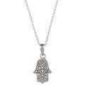 Sterling Silver Diamond Accent Hamsa Hand Necklace