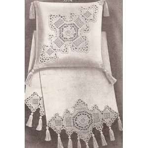 Vintage Crochet PATTERN to make   Arabian Medallion Motif Scarf Runner 