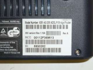 Paradyne ADSL/R Bridge Modem Model 6381 P/N 6381 A2 200  
