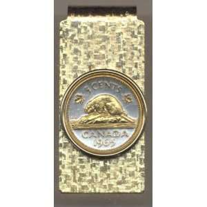   Toned Gold on Silver Canadian Beaver, Coin   Money clips Beauty