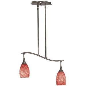    Medici 2 Light Convertible Brushed Steel Red