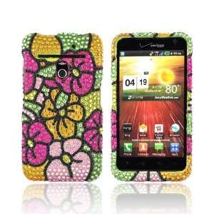 Yellow Hawaii Flowers Bling Hard Plastic Case Cover For LG Revolution 