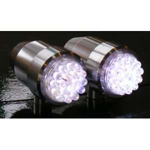 White LED Motorcycle Accent Light in Polished Aluminum Taper Housings