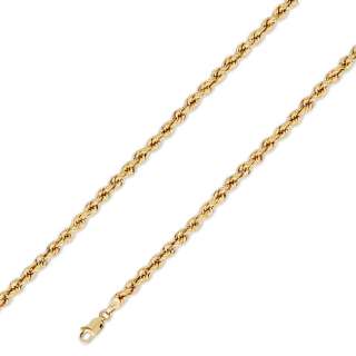 10K Yellow Gold Hollow Rope Chain Necklace 4mm 20  