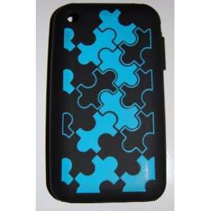  KingCase iPhone 3G & 3GS   Silicone Puzzle Pieces Case   Blue 