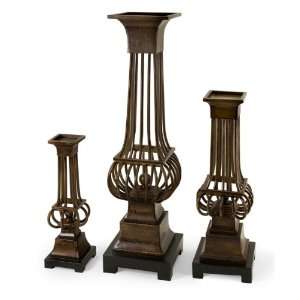  Set of 3 Carolyn Kinder Distressed European Style Pedestal 