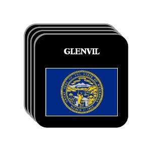 US State Flag   GLENVIL, Nebraska (NE) Set of 4 Mini Mousepad Coasters