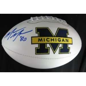  Mario Manningham Autographed Ball   Michigan Logo JSA 