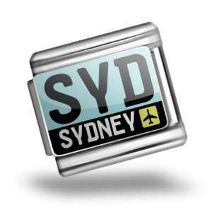   code SYD / Sydney country Australia. Bracelet Link Italian Charms