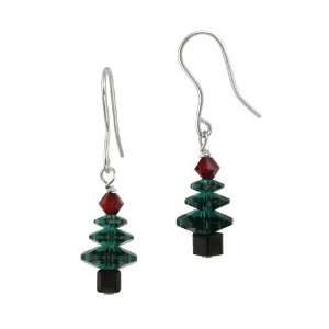   Swarovski Crystallized Elements Christmas Tree French Wire Earrings