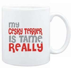 Mug White  MY Cesky Terrier IS TAME, REALLY  Dogs  