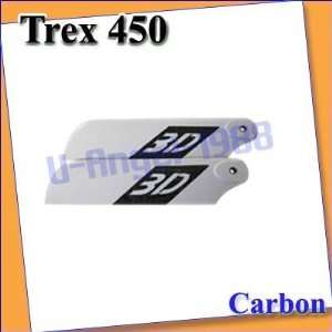  2x 3d 62mm carbon tail blade for rc plane trex 450 se+ 