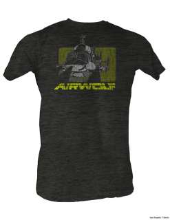 AIRWOLF GRAY HEATHER HELICOPTER ADULT TEE SHIRT S 2XL  