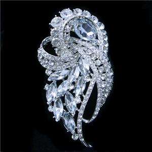 Bridal Flower Brooch Pendant Pin Swarovski Crystal  