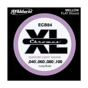   Ecb84 Chromes Flat Wound Custom Light Long Scale Electric Bass Strings