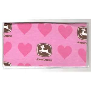   Cover Made with John Deere Tractor Pink Heart Fabric 