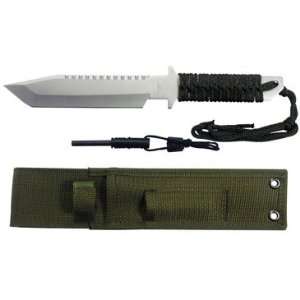  11 Inch Tanto Style Blade Survival Knife w/ Fire Starter 