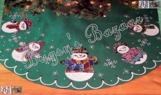 Bucilla WHIMSICAL SNOWMEN Felt Christmas Tree Skirt Kit  