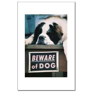  Beware of Dog Funny Mini Poster Print by  Patio 