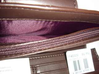 NWT COACH~Dark Plum~Ashley Patent Leather Slim Envelope Wallet 46309 