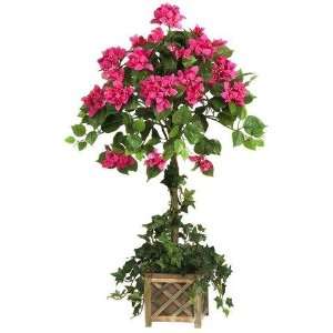   By Nearly Natural Bougainvillea Topiary w/Wood Box