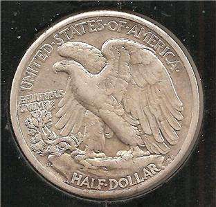 1944 D VF XF Walking Liberty Half Dollar #1  