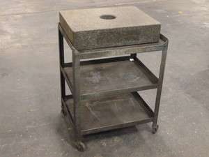 HERMAN GRANITE SURFACE PLATE INSPECTION TABLE WITH STEEL CART  