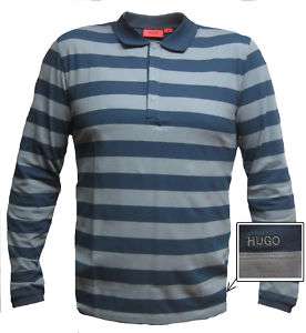 Hugo Boss Red Nonoso long sleeve stripe polo shirt  