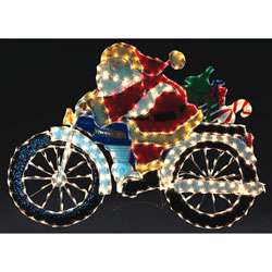 Motorcycle Santa Holiday Lawn Decoration  