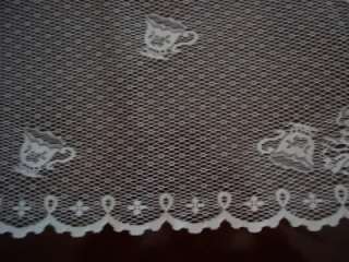 TEA POT CUP WHITE TABLE RUNNER LACE 35 X 12 WTRT150  
