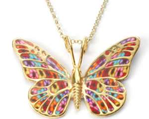 Butterfly Wing Jewelry 18k Gold Silver Necklace Pendant  