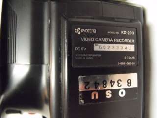   Kyocera KD 200 FineMovie8 Video 8 Camcorder 8mm w/Adapter Case Working
