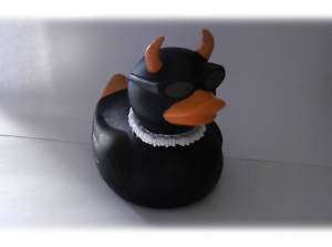 RARE   Axe Rubber Evil Devil Duck Ducky Duckie Toy  NEW  