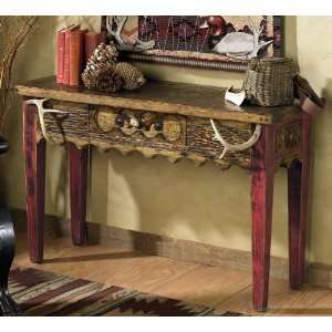 Antler Alder Wood Sofa Table   62 Inch 