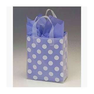  White Dots Clear Frosted Flex Loop Shoppers, 8x4x10. Sold 