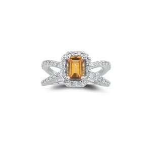  0.63 Ct Diamond & 1.67 Ct Citrine Ring in 14K White Gold 3 