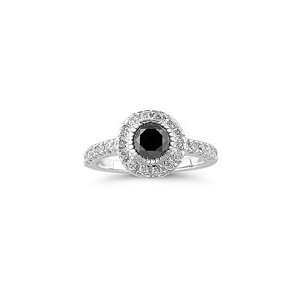  1.61 Cts Black & White Diamond Ring in 14K White Gold 6.5 