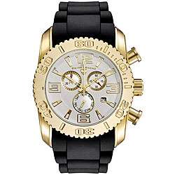 Swiss Legend Mens Commander Yellow Gold White Dial Chronograph Watch 