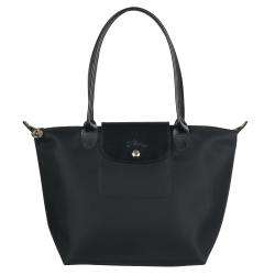 Longchamp Small Planetes Black Nylon Shopper Bag  