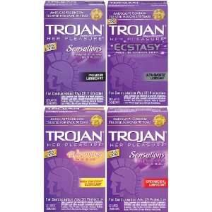 Trojan Her Pleasure Condoms Variety Pack   Bulgeinbulks Collection of 
