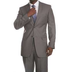 Ferrecci Mens Two button Light Grey Pinstripe Suit  