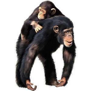  Jungle Animals Mama & Baby Chimpanzees Wall Mural