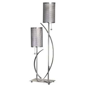    Metal Screen Tube Shade Twin Arm Table Lamp