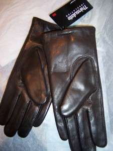 Ladies Quilted Italian. Leather Gloves,Brn Thinsulate  