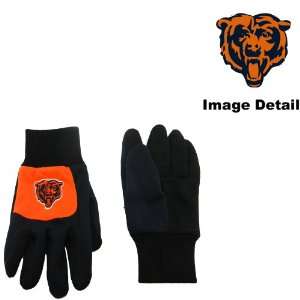  Chicago Bears Color Block Orange Grip Work Glove w/ Dark 