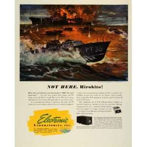  1944 Ad Electronics Laboratories Inc Logo PT Boat Torpedo 