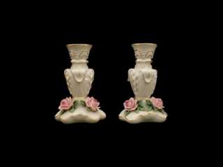   19th Century Italian Capodimonte Porcelain Candlestick Pair  