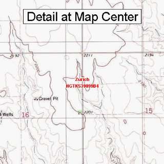  USGS Topographic Quadrangle Map   Zurich, Kansas (Folded 