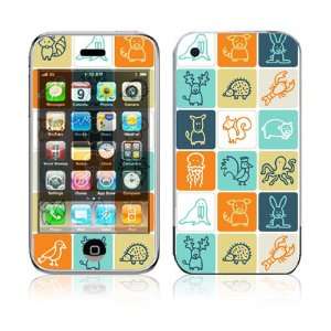 Apple iPhone 3G Decal Skin Sticker   Animal Squares 